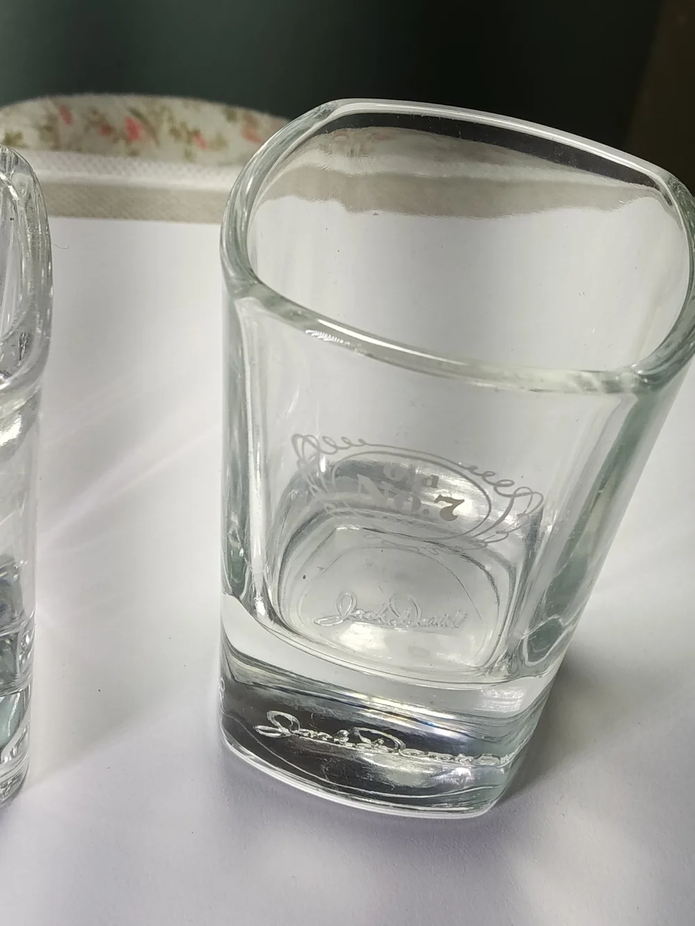 Vintage Jack Daniel’s Square Shot Glasses Set of 2 - Gold Logo & Old No. 7